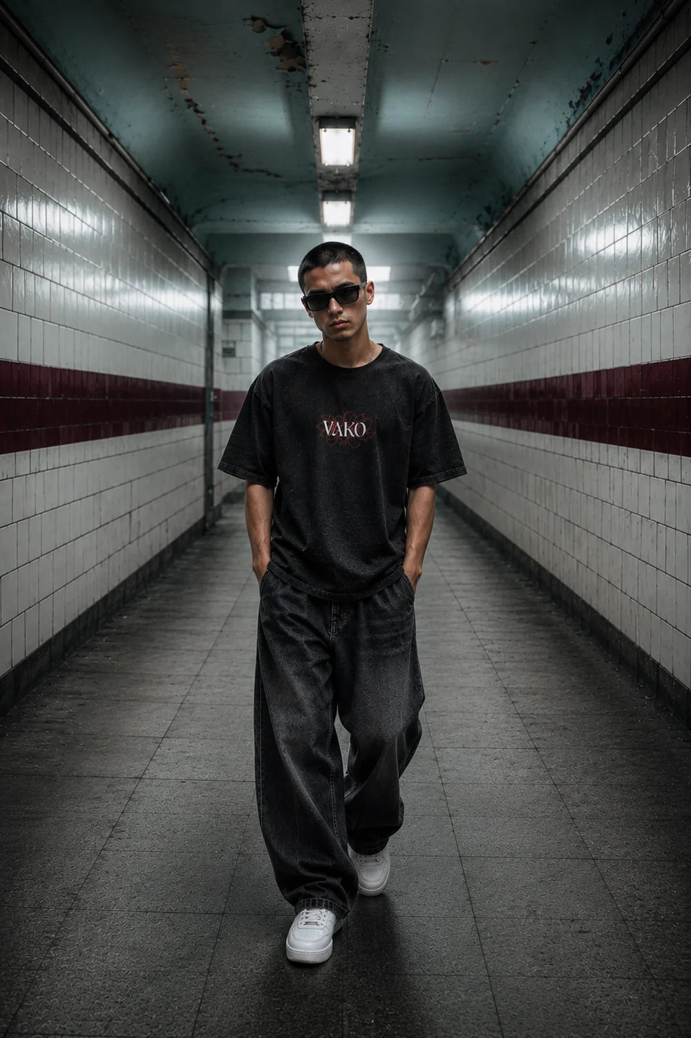 DRAGON BLACK STONEWASH TEE