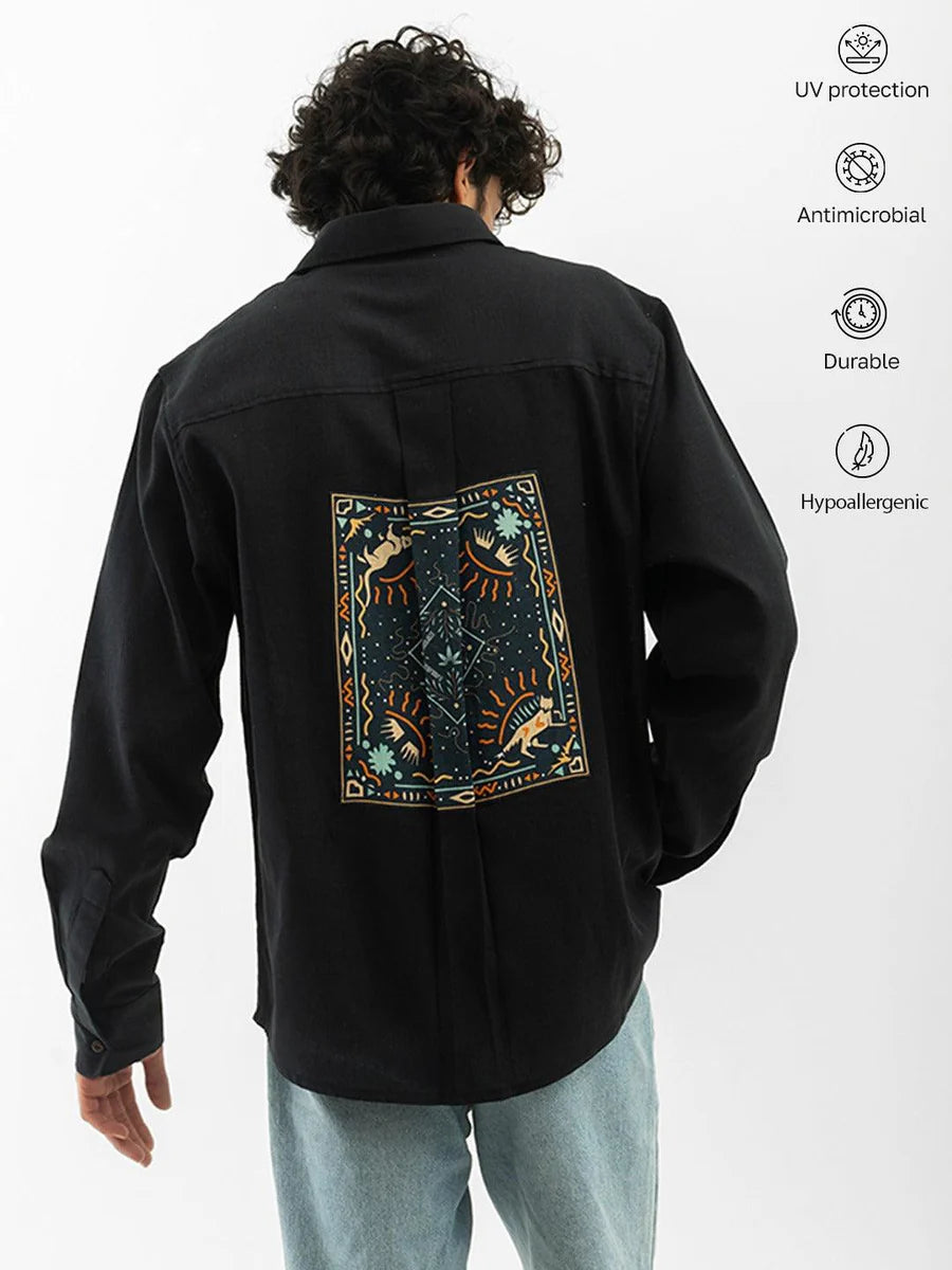 Mystic Print Full Sleeves Shirt Black