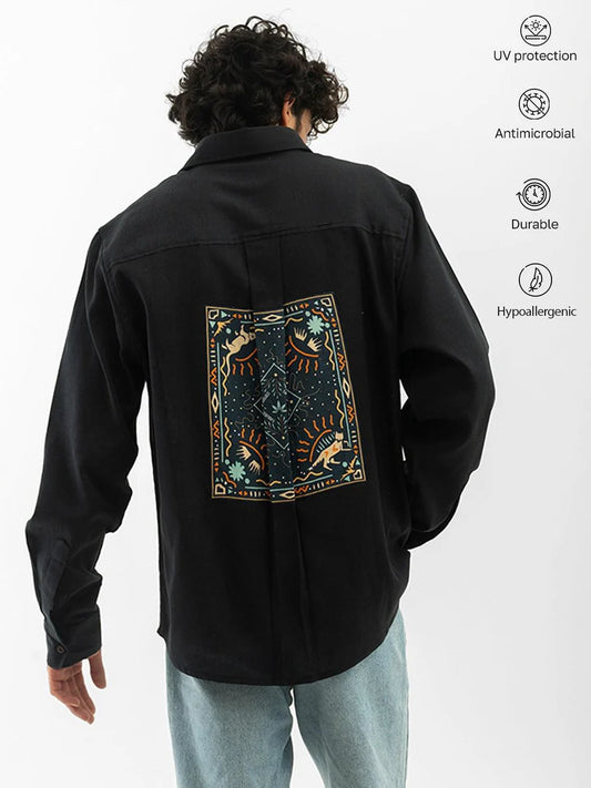 Mystic Print Full Sleeves Shirt Black