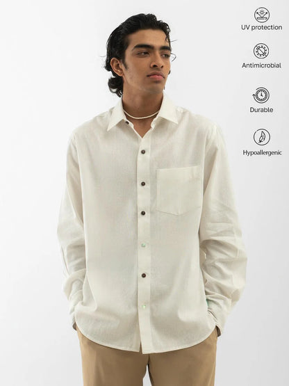 Full Sleeves Shirt Solid Off White