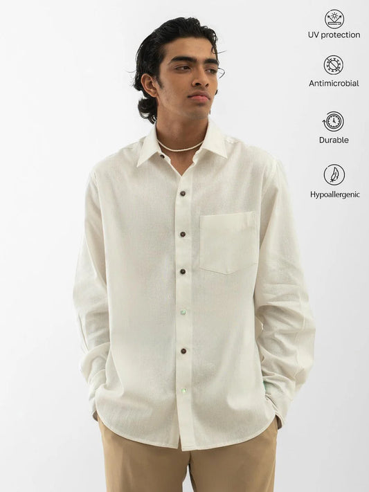 Full Sleeves Shirt Solid Off White