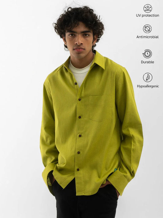 Full Sleeves Shirt Solid Green