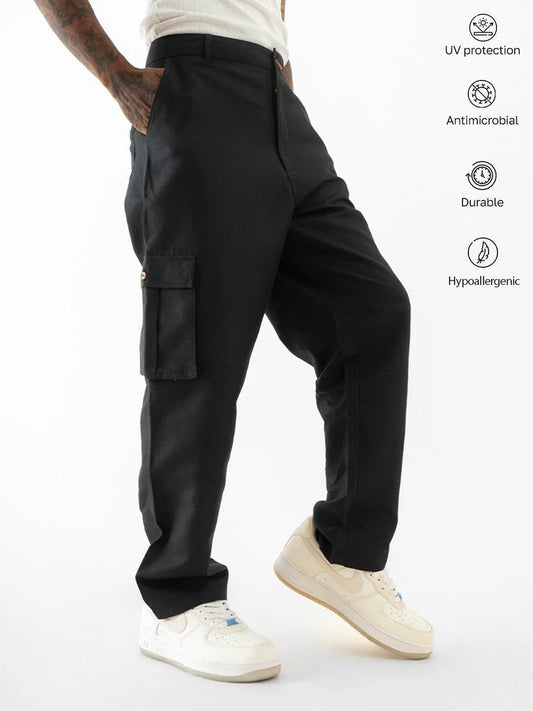 Straight Fit Pants Black