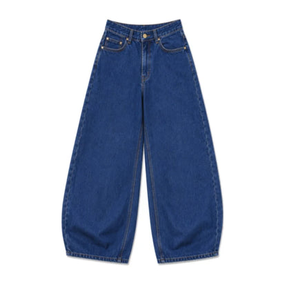 Dark Blue Balloon Fit Denim Jeans
