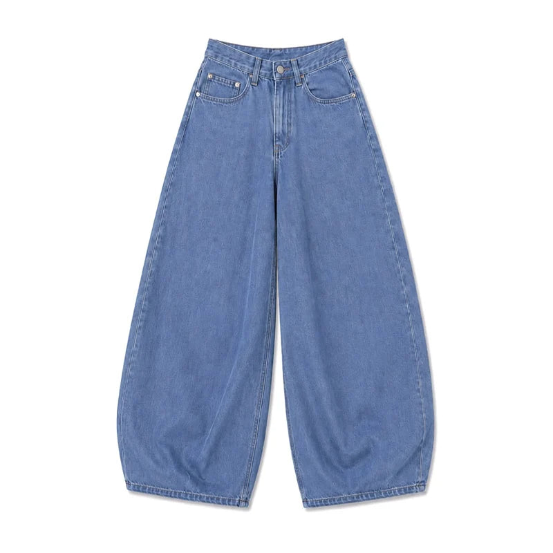 Light Blue Balloon Fit Denim Jeans