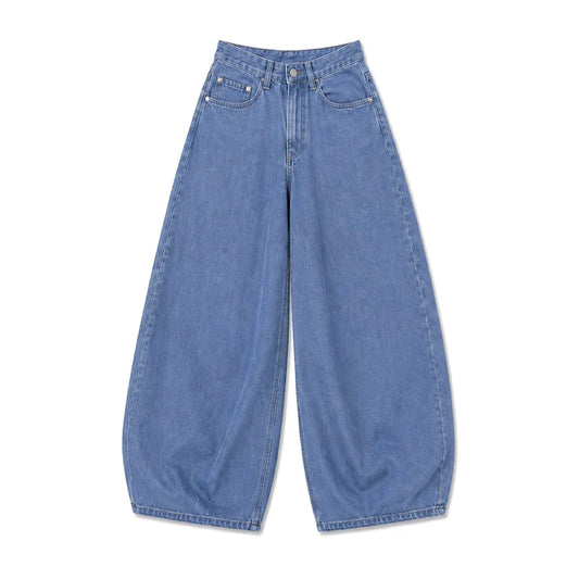 Light Blue Balloon Fit Denim Jeans
