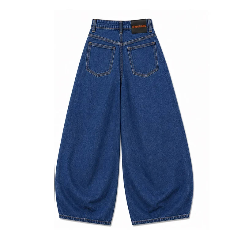 Dark Blue Balloon Fit Denim Jeans