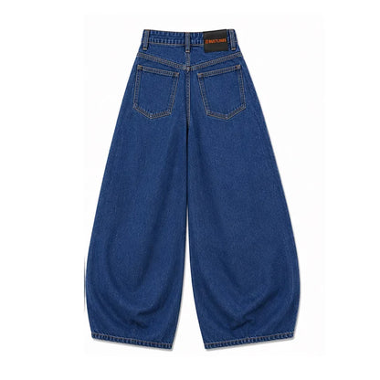 Dark Blue Balloon Fit Denim Jeans