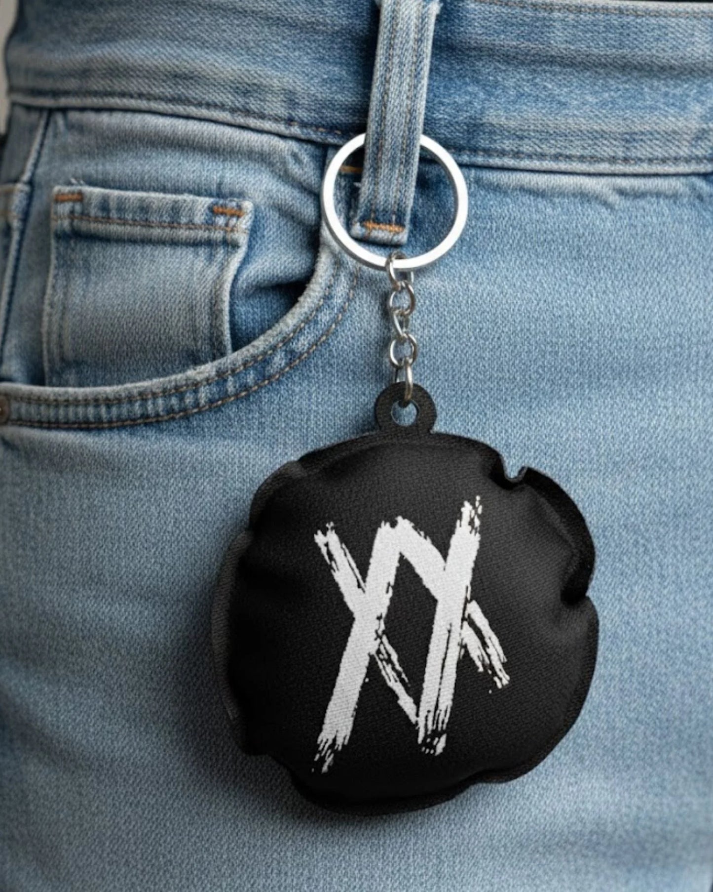 Black Puffy XX Keychain