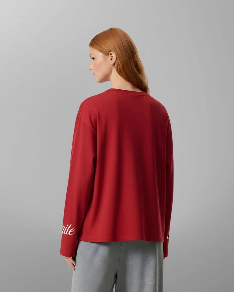 Broken Boxy Long Sleeve - Red