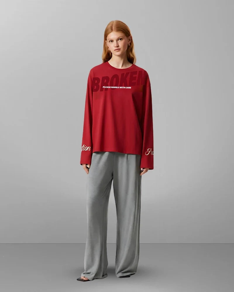 Broken Boxy Long Sleeve - Red
