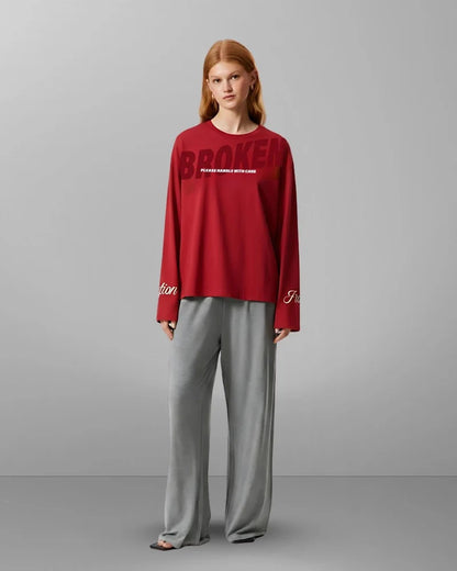 Broken Boxy Long Sleeve - Red