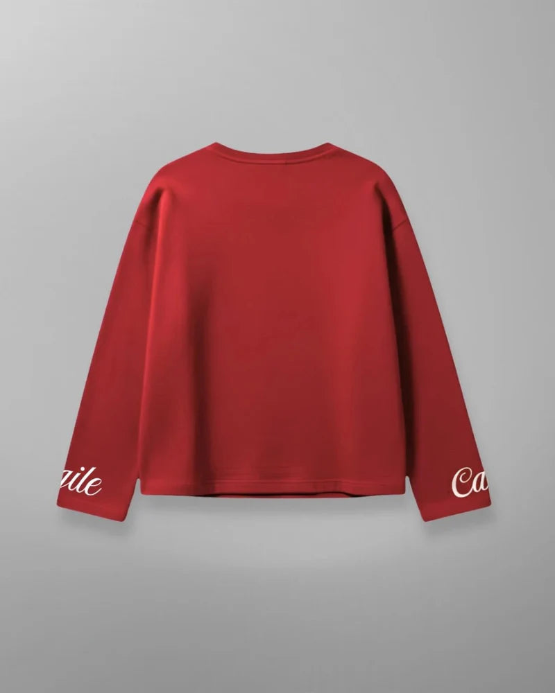 Broken Boxy Long Sleeve - Red