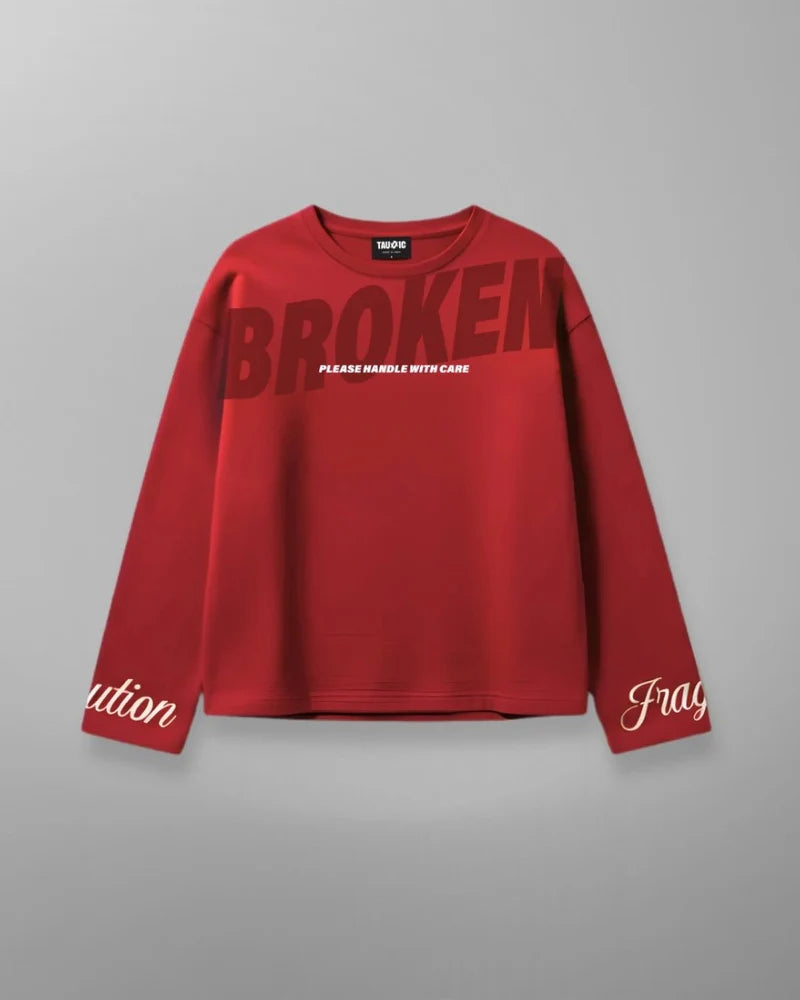 Broken Boxy Long Sleeve - Red