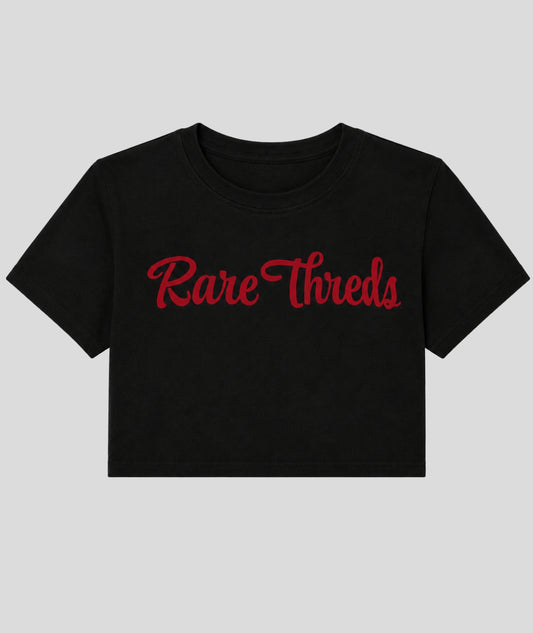 RARE THREDS CROP TEE - BLACK EDITION