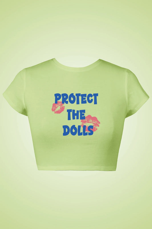 PROTECT THE DOLLS GRAPHIC CROP TOP