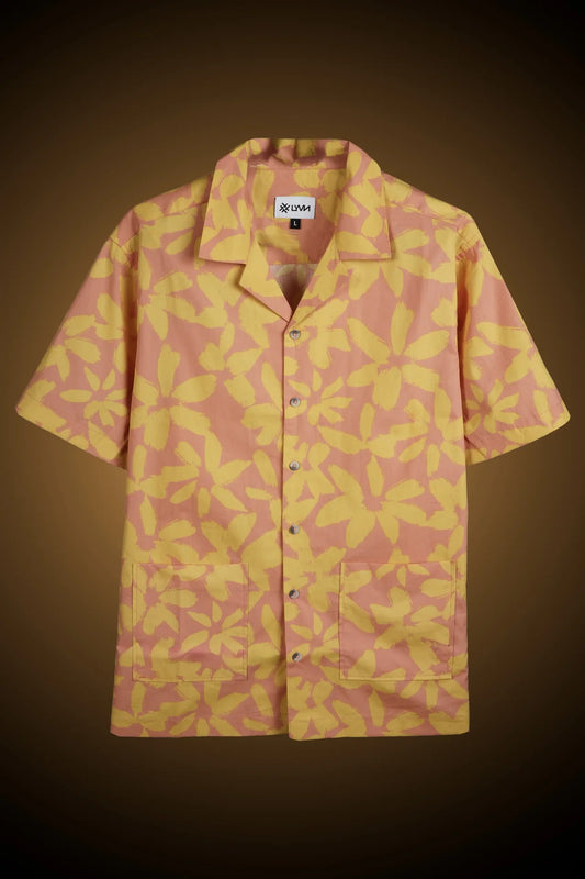 PINK AND YELLOW FLORAL PRINT SHIRT