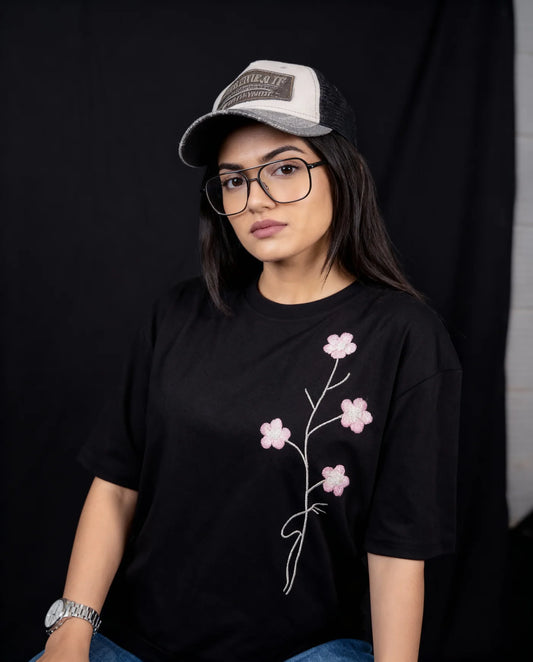 Floral Reverie T-Shirt Black