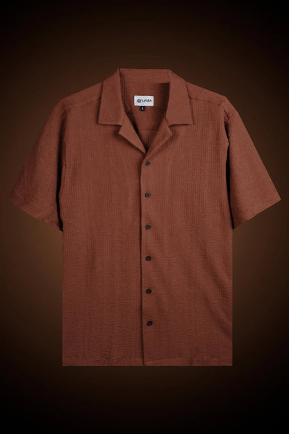 BROWN TEXTURED SHIRT