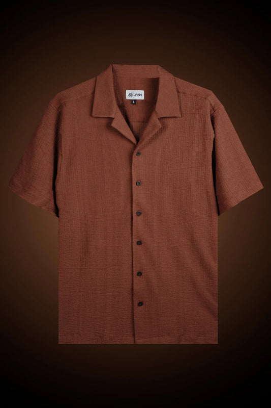 BROWN TEXTURED SHIRT