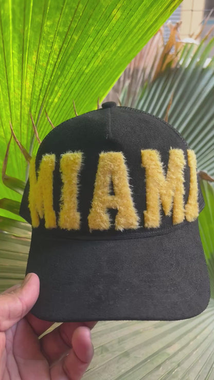 MIAMI - Black Suade Trucker Cap