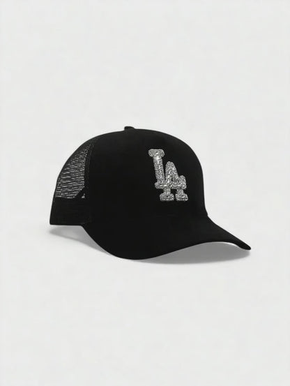 LA Rhinestone - Suede Trucker cap