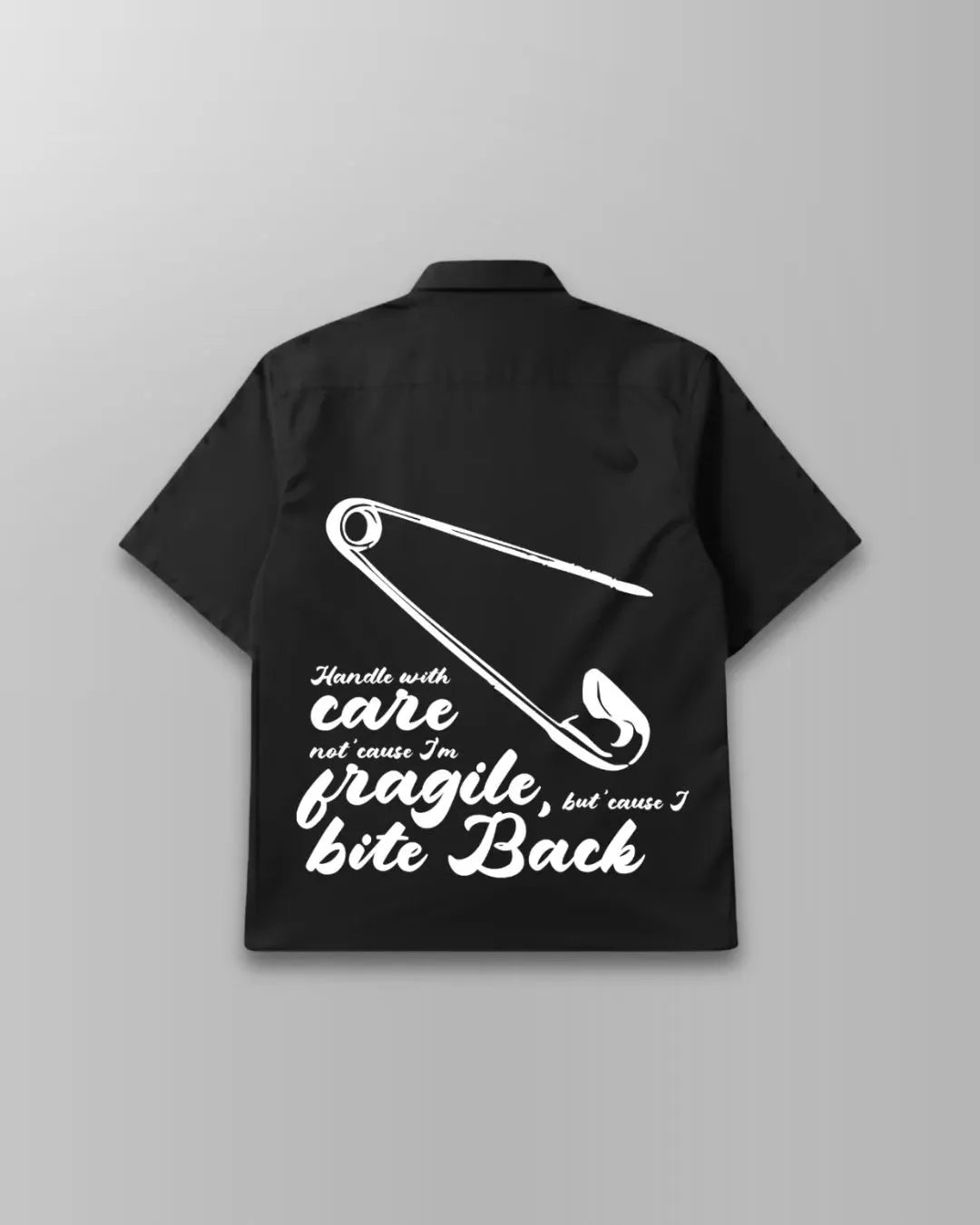 Safety Pin Black Boxy Fit Shirt
