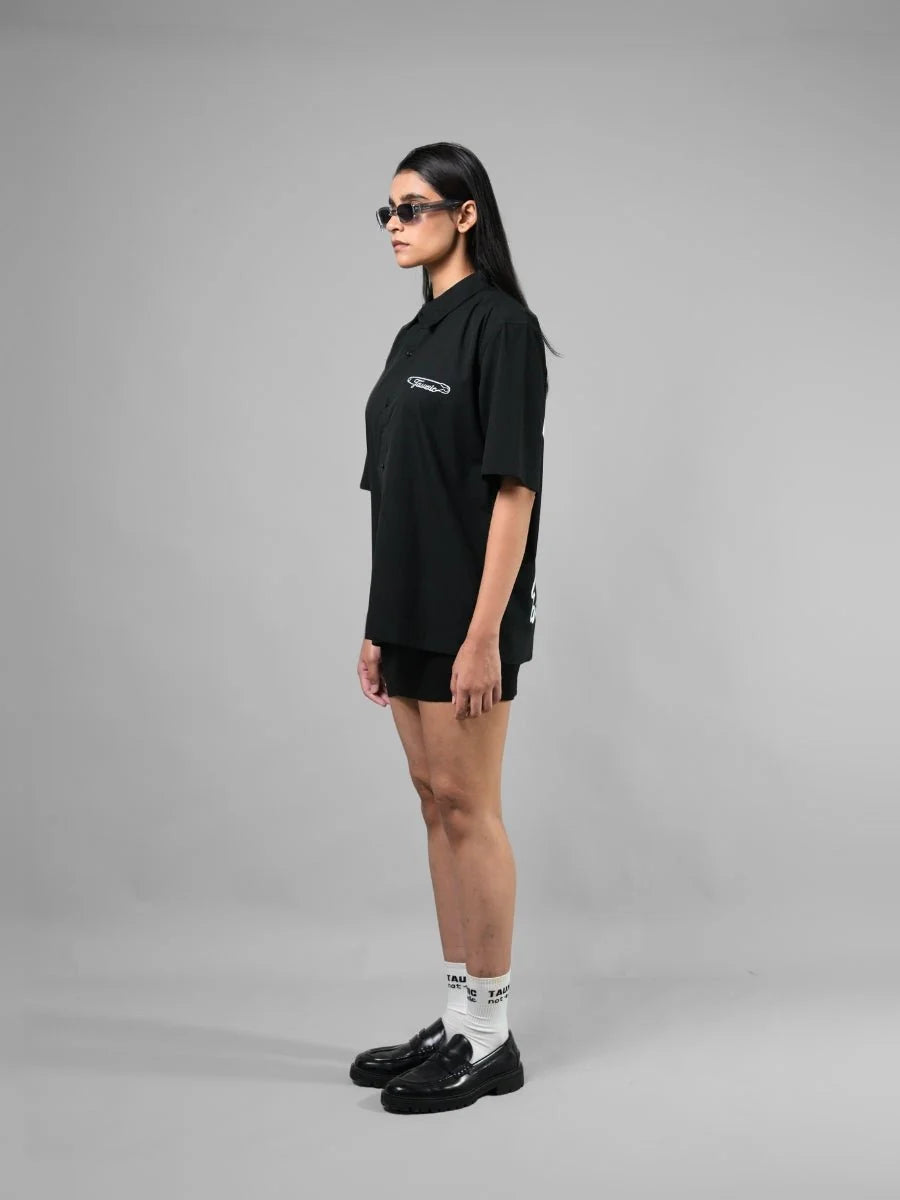 Safety Pin Black Boxy Fit Shirt