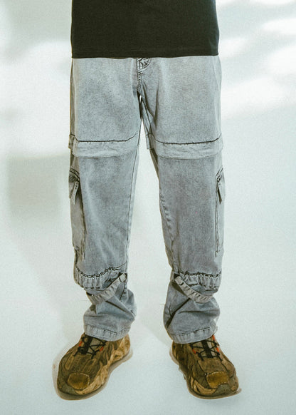 STONED ACIDWASH DENIM CARGO