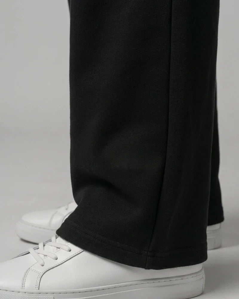 Straight Fit Track Pants - Black
