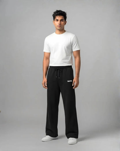 Straight Fit Track Pants - Black