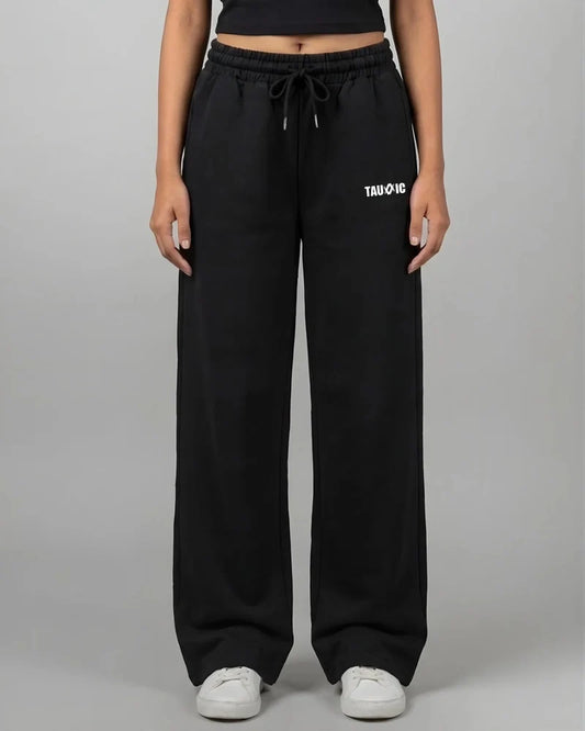 Straight Fit Track Pants - Black