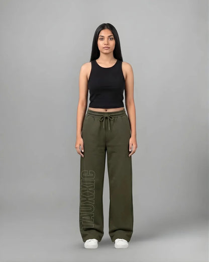 Straight Fit Track Pants - Olive