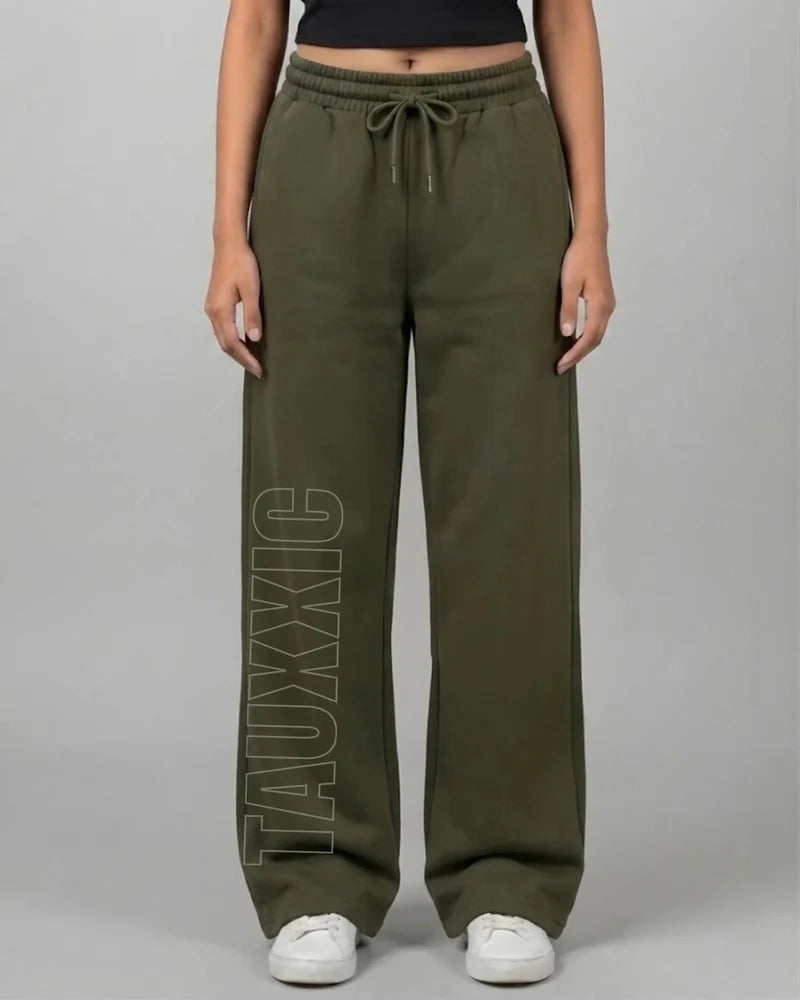 Straight Fit Track Pants - Olive