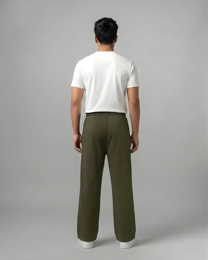 Straight Fit Track Pants - Olive