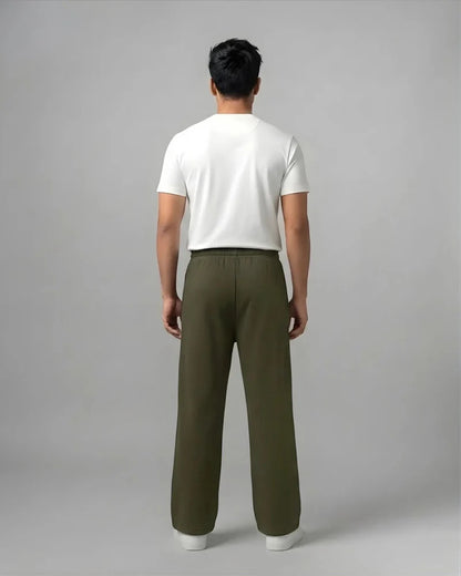 Straight Fit Track Pants - Olive