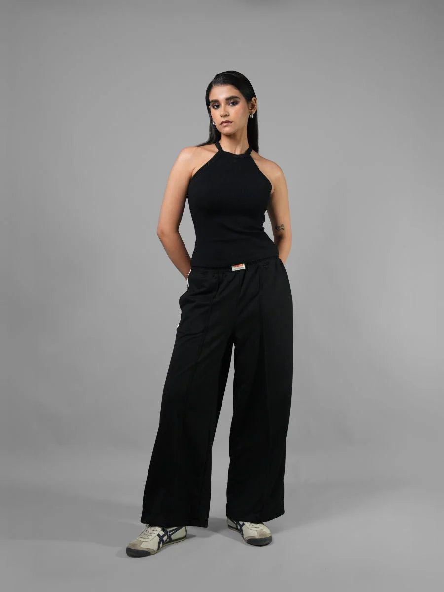 Wide Leg Lounge Pants - Black