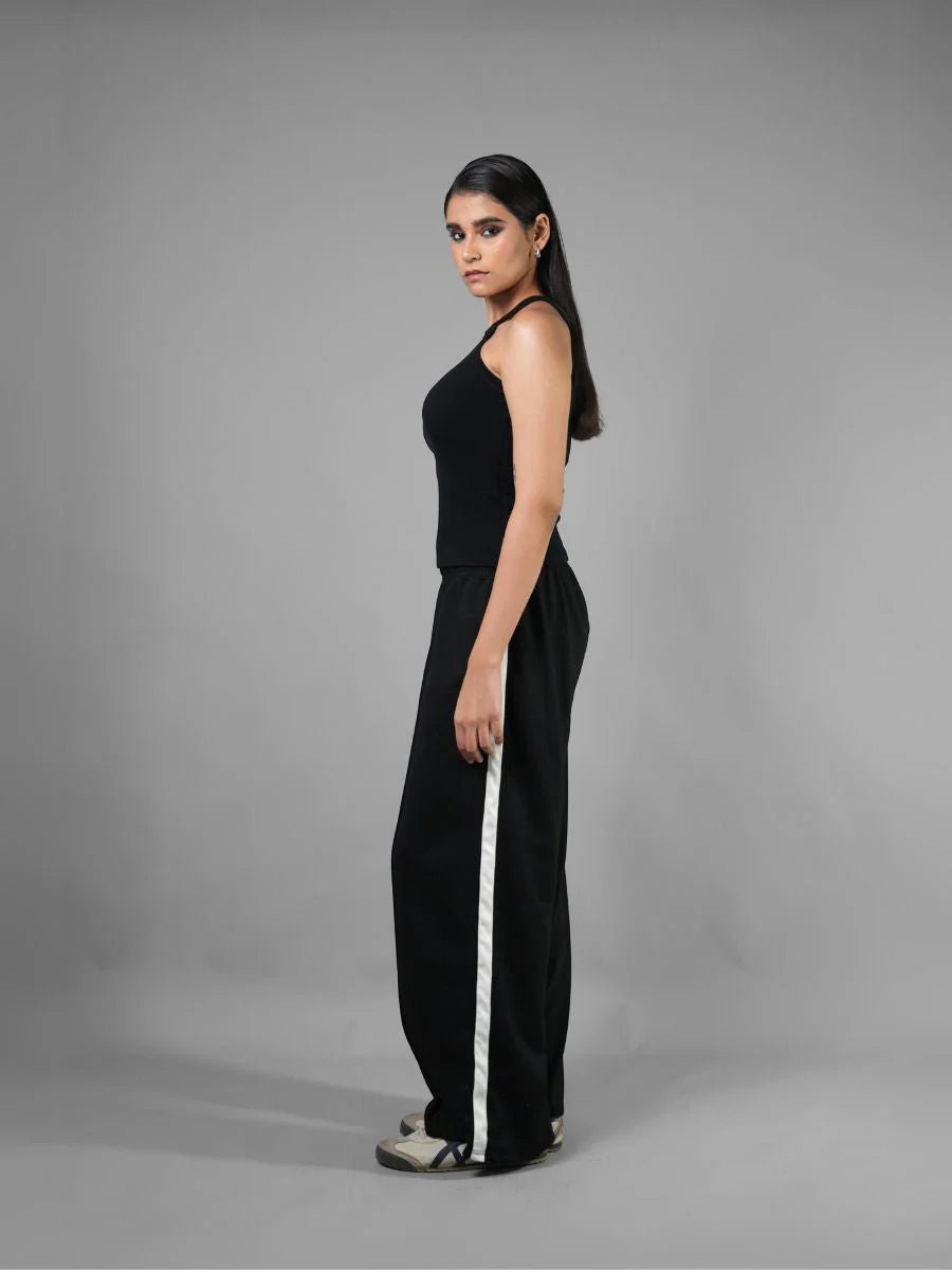 Wide Leg Lounge Pants - Black