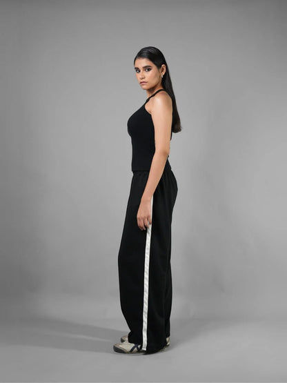 Wide Leg Lounge Pants - Black