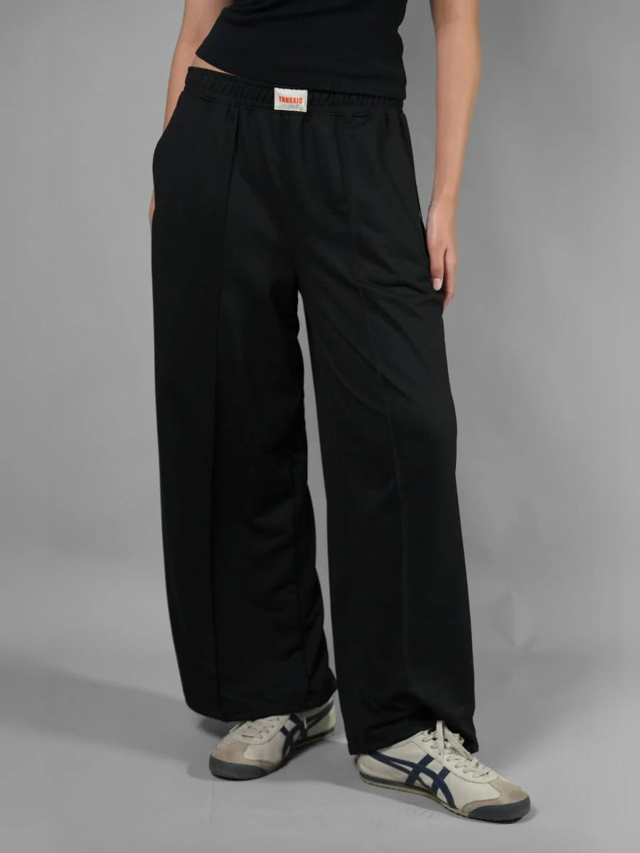Wide Leg Lounge Pants - Black