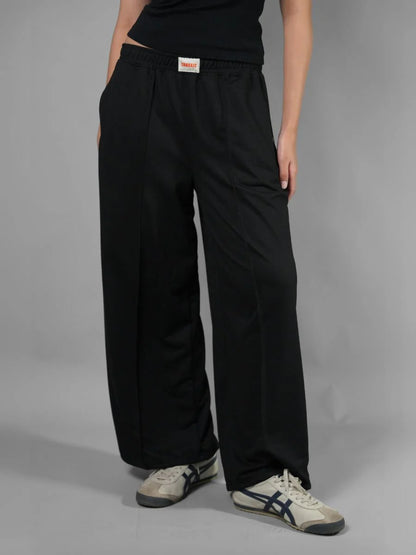 Wide Leg Lounge Pants - Black