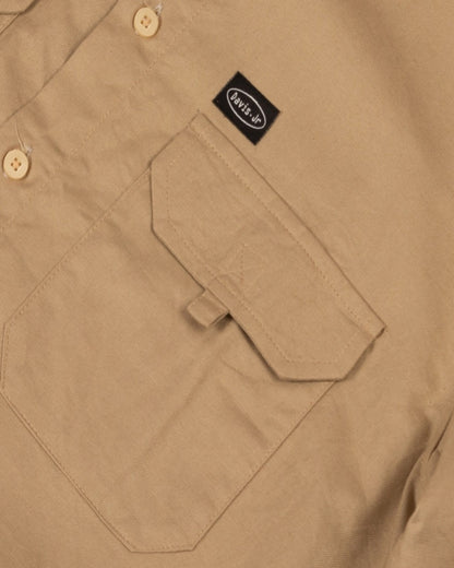 Double Pocket Work Wear Khaki Shirt